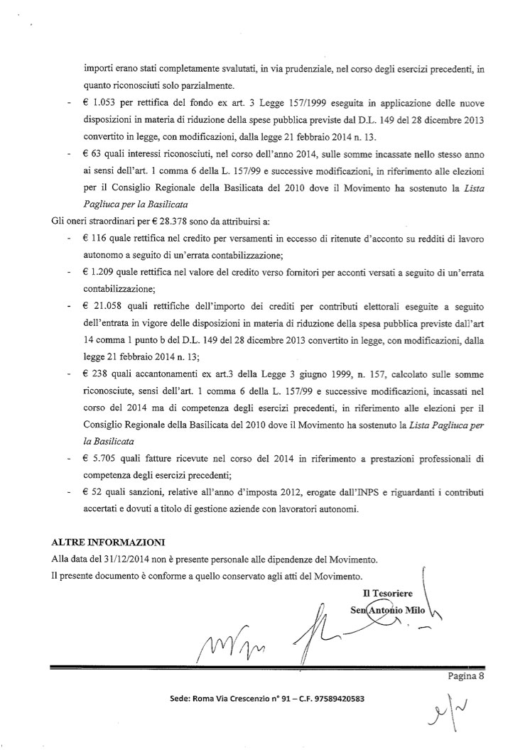 nota integrativa bilancio 2014